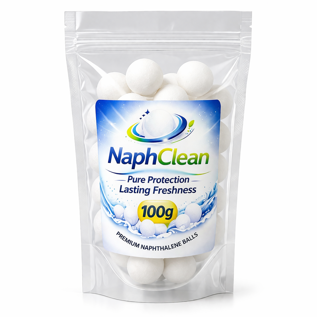 NaphClean Naphthalene Balls for Clothes | 100 Grams | Bathroom | Wardrobe | Moth, Protect Clothes | Insect Repellant | Ideal For Cupboards, Bookshelves And Toilets