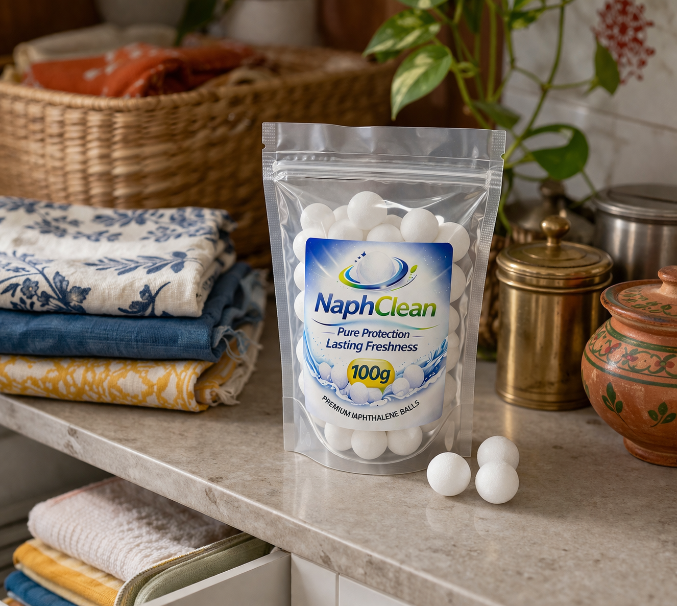 NaphClean Naphthalene Balls — 100g | Everyday Wardrobe Pest Control