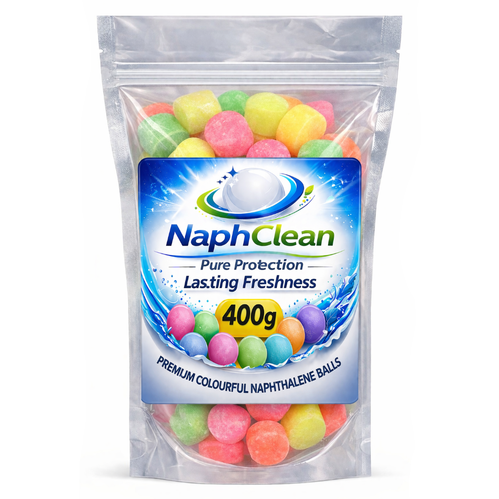 NaphClean Multi Colour Naphthalene Balls for Clothes | 400 Grams | Bathroom | Wardrobe | Moth, Protect Clothes | Insect Repellant | Ideal For Cupboards, Bookshelves And Toilets